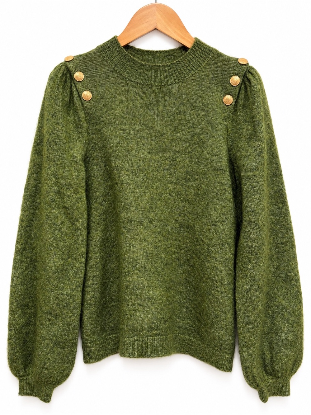 Sézane Juno Jumper Green Mohair Merino Wool Sweater XS